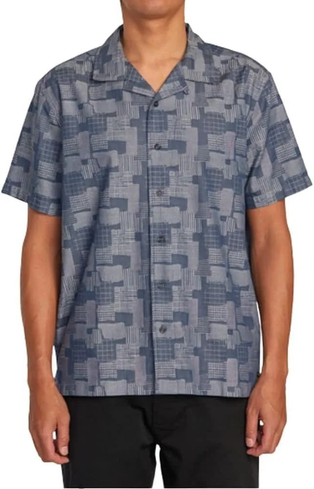 RVCA Mens Relaxed Fit Short Sleeve Woven Top