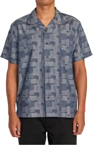 RVCA Mens Relaxed Fit Short Sleeve Woven Top