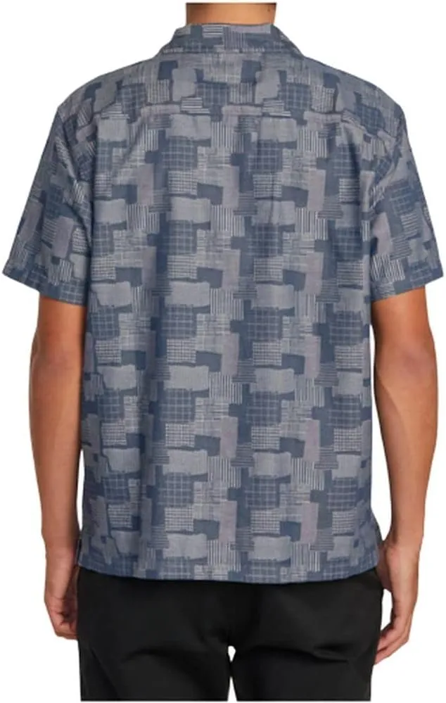 RVCA Mens Relaxed Fit Short Sleeve Woven Top