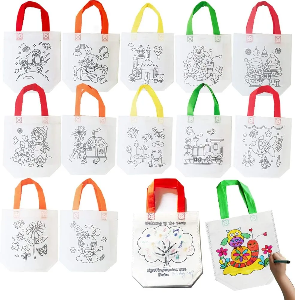 Sand Flower Eco Coloring Carnival Animal Art Party Goodie Bags with Guestbook Bags(24 PCS )