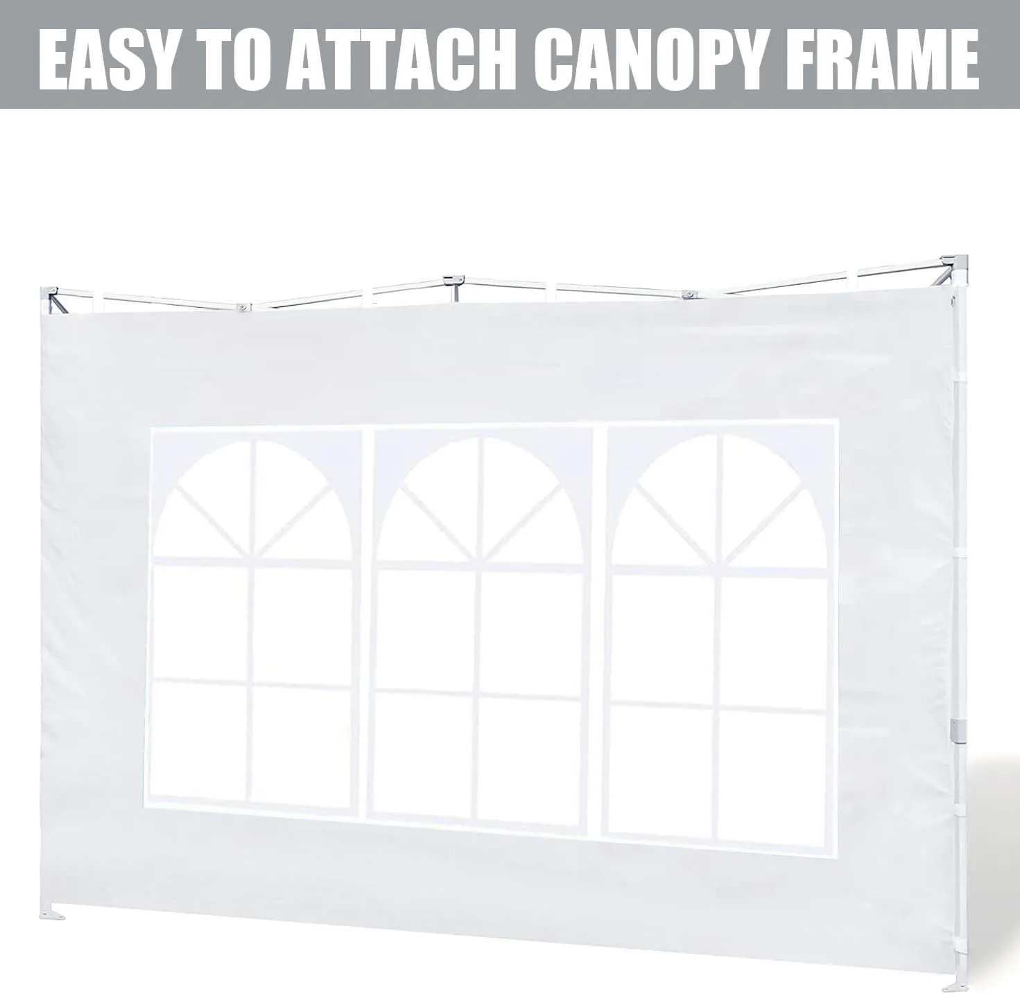 SCOCANOPY SideWall with Window for 12x12 Canopy Frame, 2 Pack SunWall Only,Black