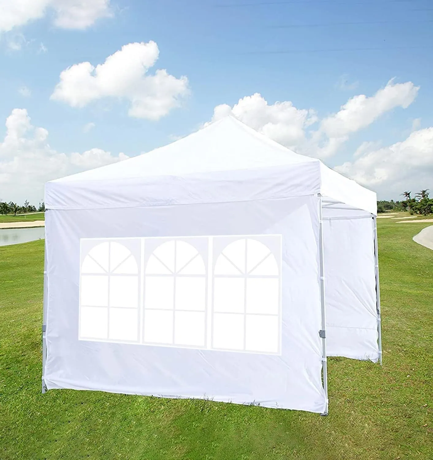 SCOCANOPY SideWall with Window for 12x12 Canopy Frame, 2 Pack SunWall Only,Black