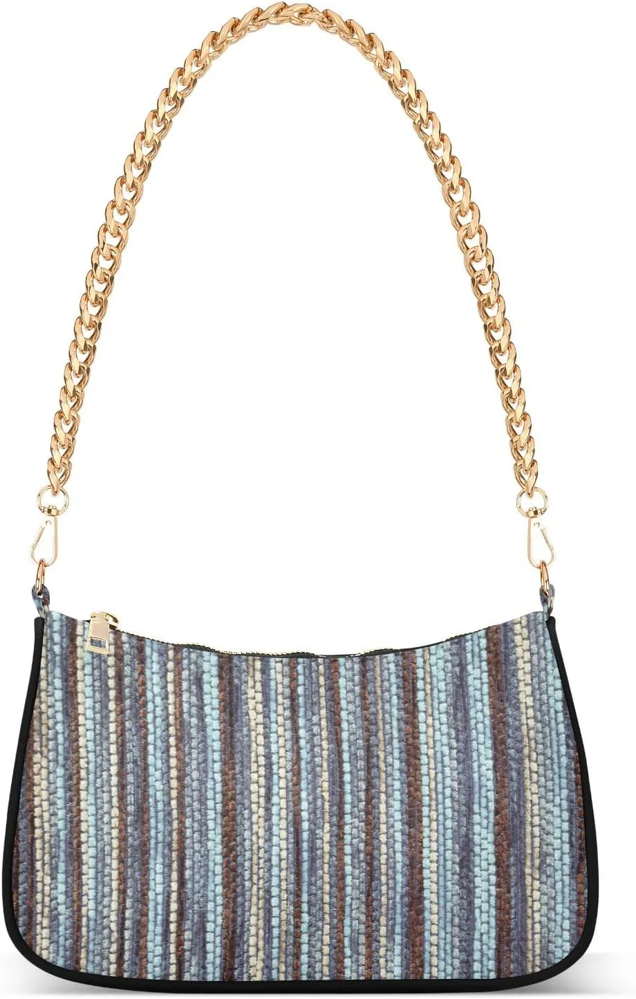 senya Handbags Chain Shoulder Tote Bag Retro Colorful Mandala Stripe Satchel Purse Top Handle Crossbody Bags for Women