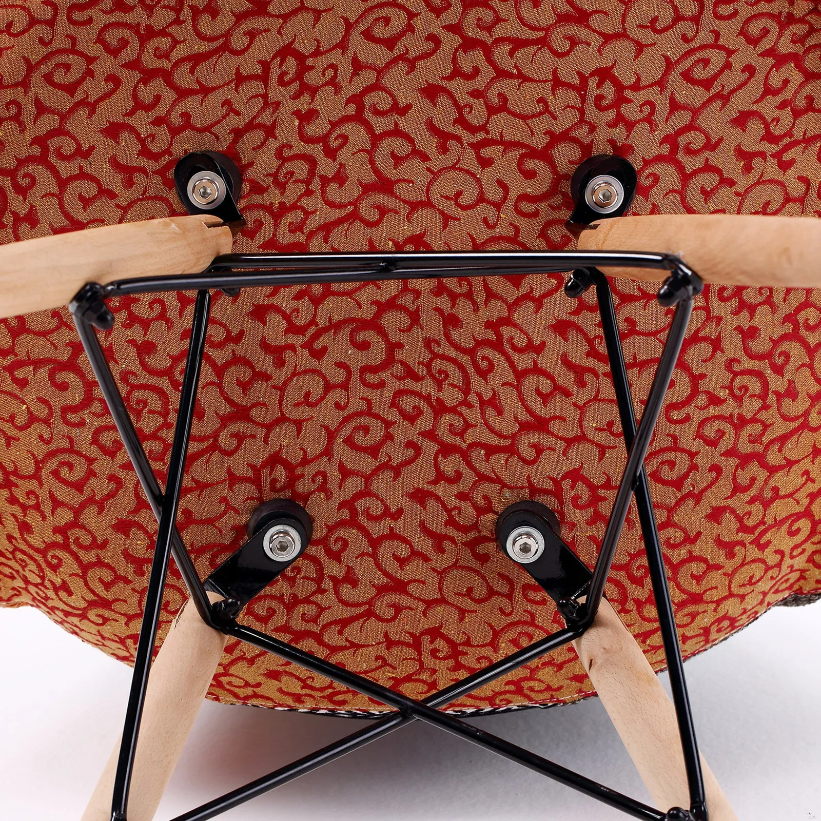 Set of 2 Retro Café Dining Chairs - Patchwork Fabric