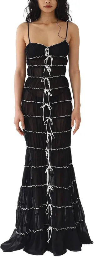 Sexy See Through Sheer Lace Maxi Dress Patchwork Backless Bodycon Long Dresses Beach Vacation Party Wear