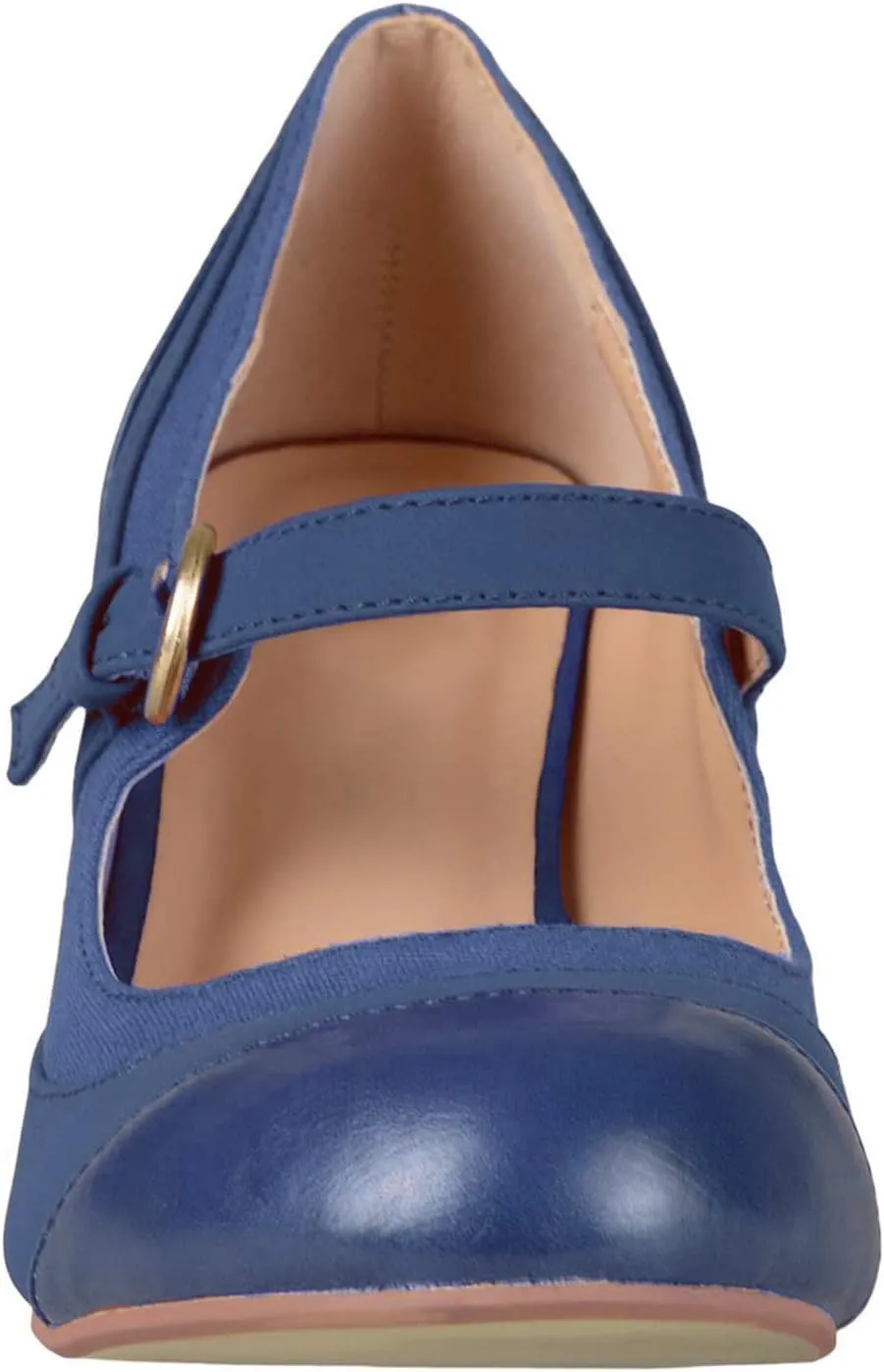 SHODENSE Women Kitten Heel Mary Jane Pumps Closed Round Toe Ankle Strap Patchwork Comfy 3” Mid Chunky Mary Jane Heels Cap Toe Two Tone Buckle Dress Shoes Ladies Wedding Vintage 4-11 M US