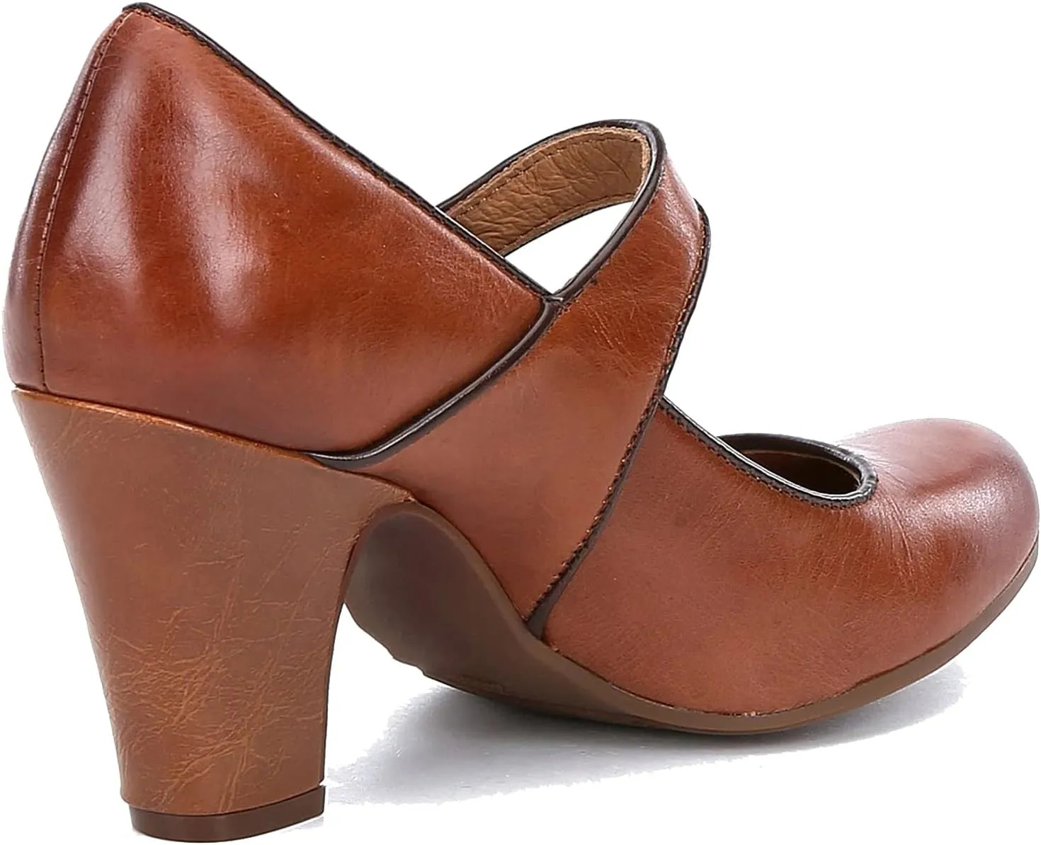 SHODENSE Women Vintage Chunky High Heel Mary Jane Shoes Round Closed Toe Ankle Strap Dress Sandals 3" Block Heels Mary Jane Lolita Pumps Two-Toned Patchwork Buckle Office Lady Wedding Retro 4-11 M US