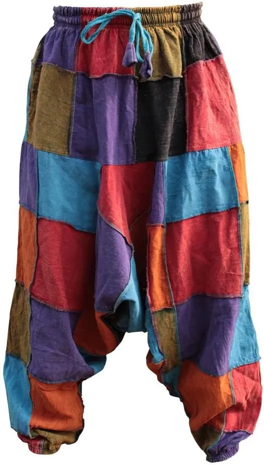 Shopoholic Fashion Unisex Hippy Patcwork Hippy Harem Trouser