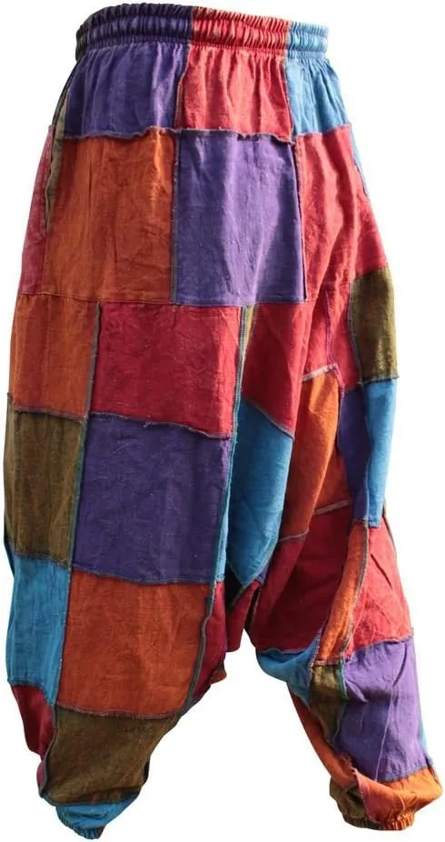 Shopoholic Fashion Unisex Hippy Patcwork Hippy Harem Trouser