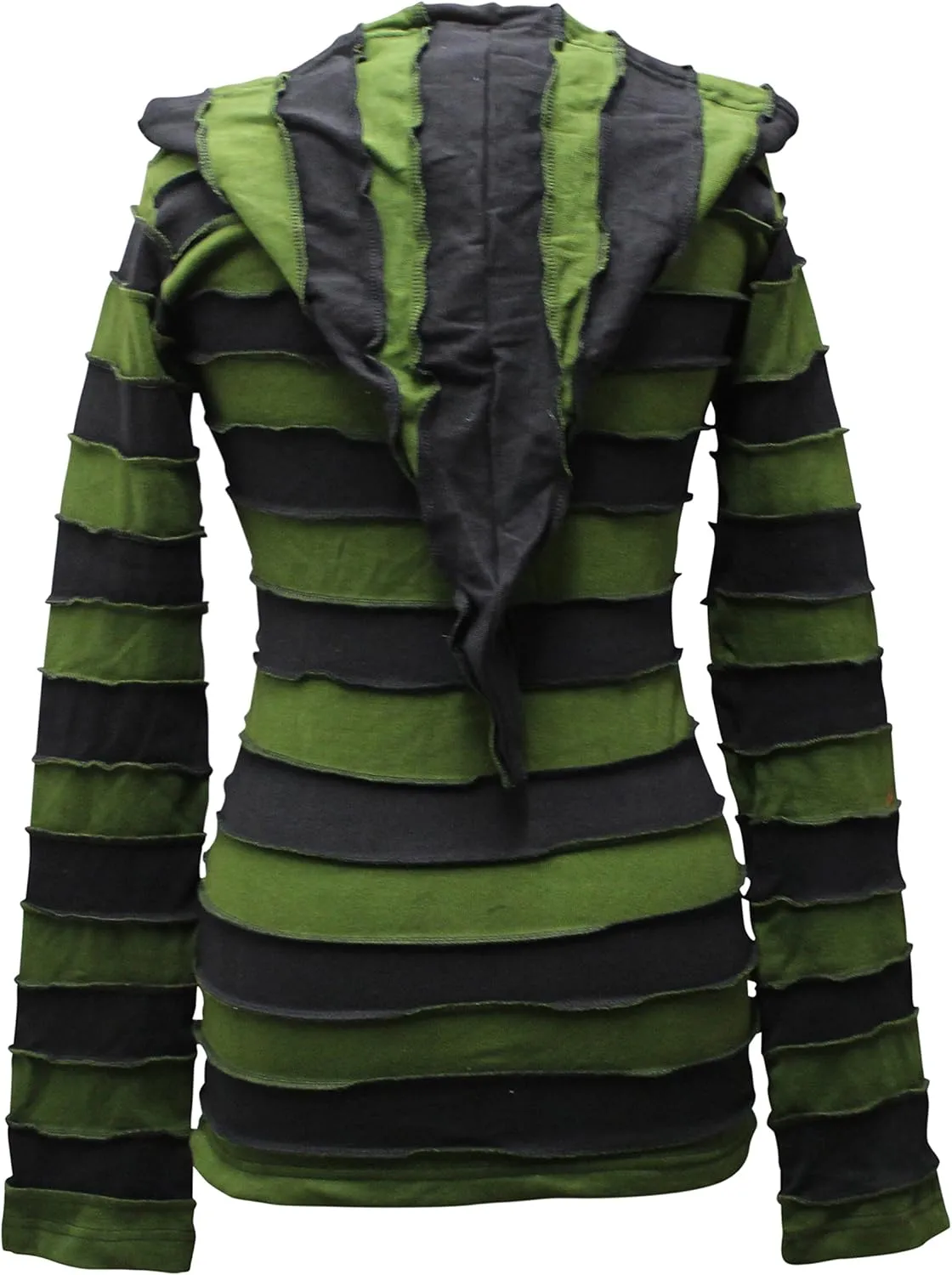 Shopoholic Fashion Women Outstitched Stripy Rib Hoodie