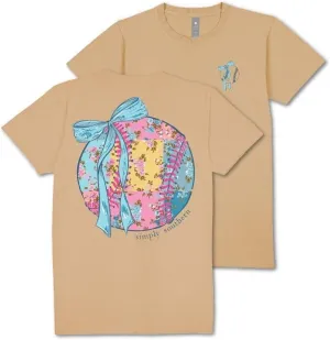 Simply Southern Patch Ball - Baseball - Softball - Blue Bow - Youth T-Shirt