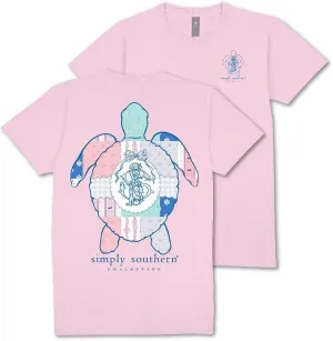 Simply Southern Save The Turtles - Quilted - Patchwork - Bow - Youth T-Shirt