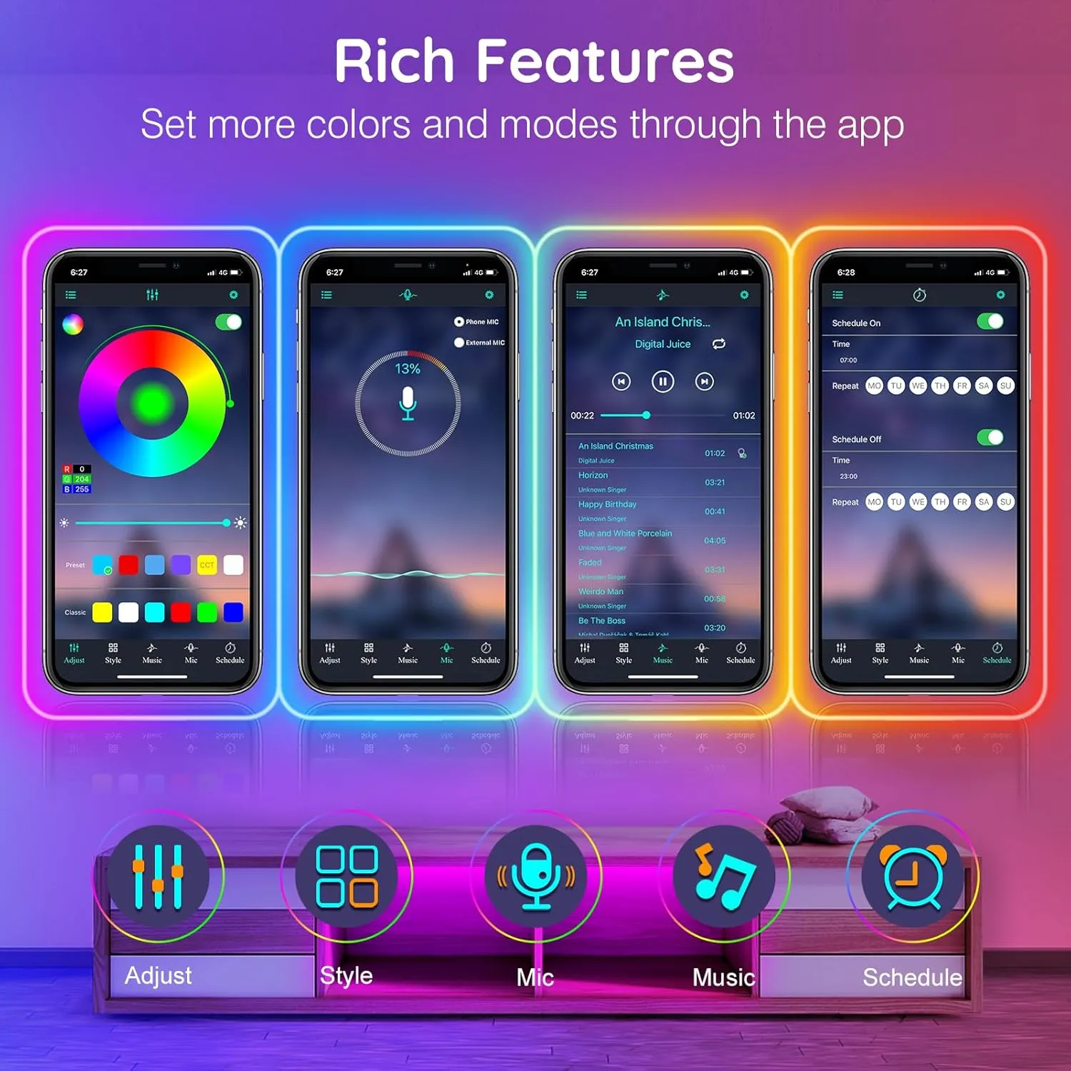 SINLEY Led Neon Rope Lights 60FT,Control with App/Remote,Flexible Led Rope Lights,Multiple Modes,IP68 Outdoor RGB Neon Lights Waterproof,Music Sync Gaming Led Strip Lights for Bedroom Indoor