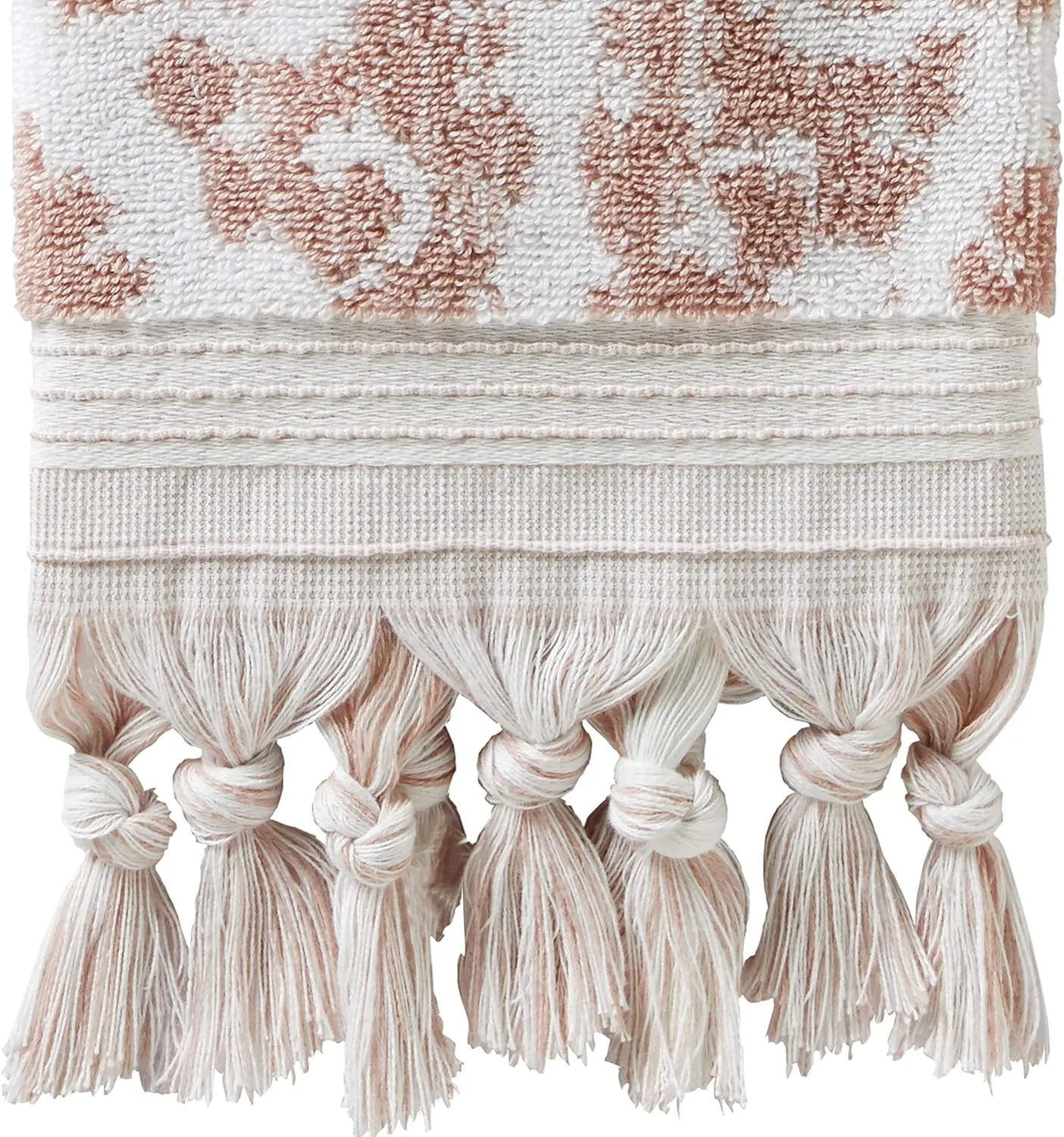 SKL Home Mirage Fringe 2 Bath, 2 Hand Towel Set, Blush