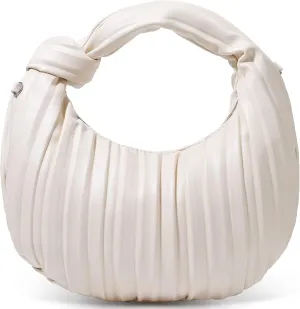 Small Knotted Handbags for Women Soft PU Leather Crossbody Dumpling Bags Cloud Clutch Purses Ruched Pouch Bag