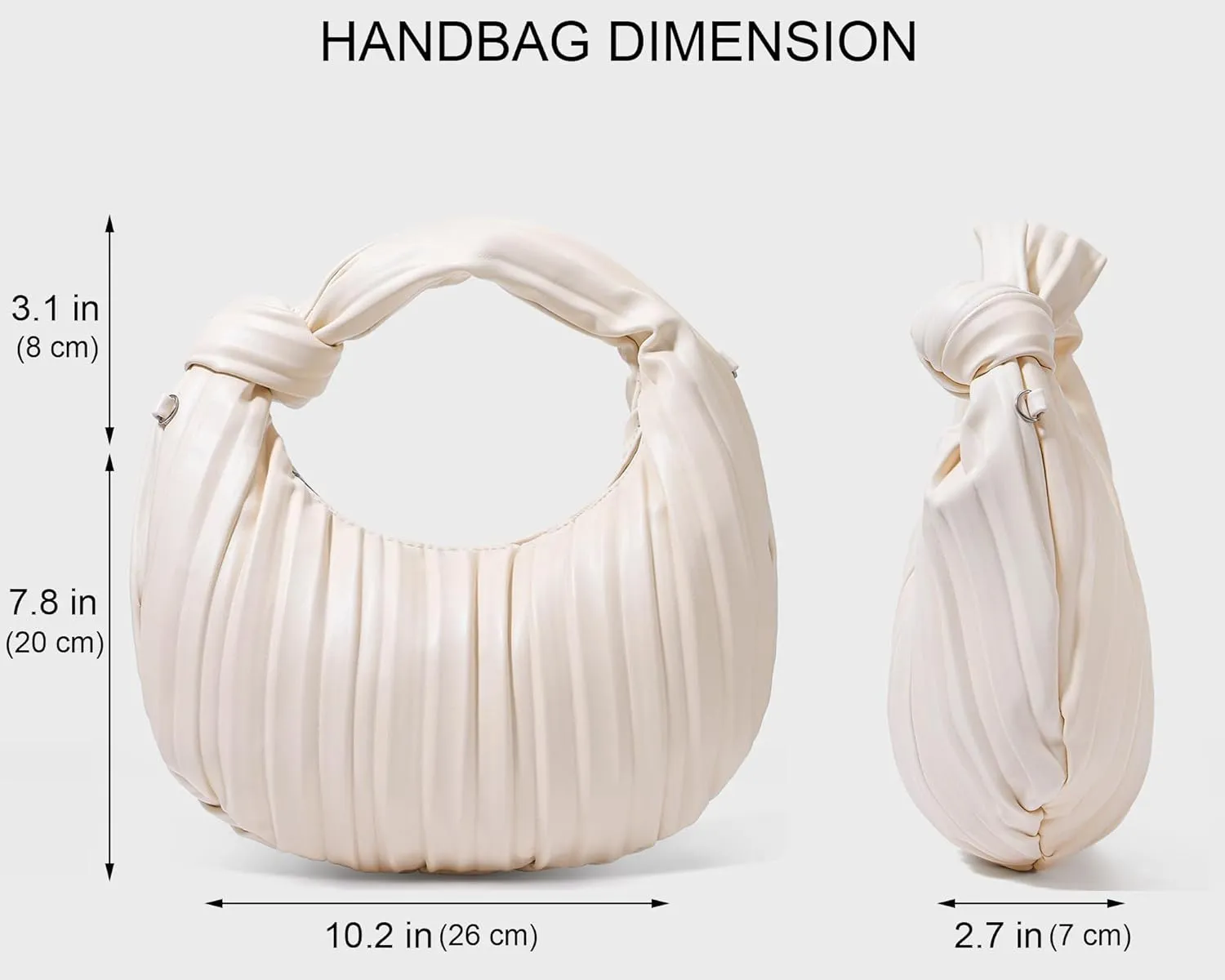 Small Knotted Handbags for Women Soft PU Leather Crossbody Dumpling Bags Cloud Clutch Purses Ruched Pouch Bag