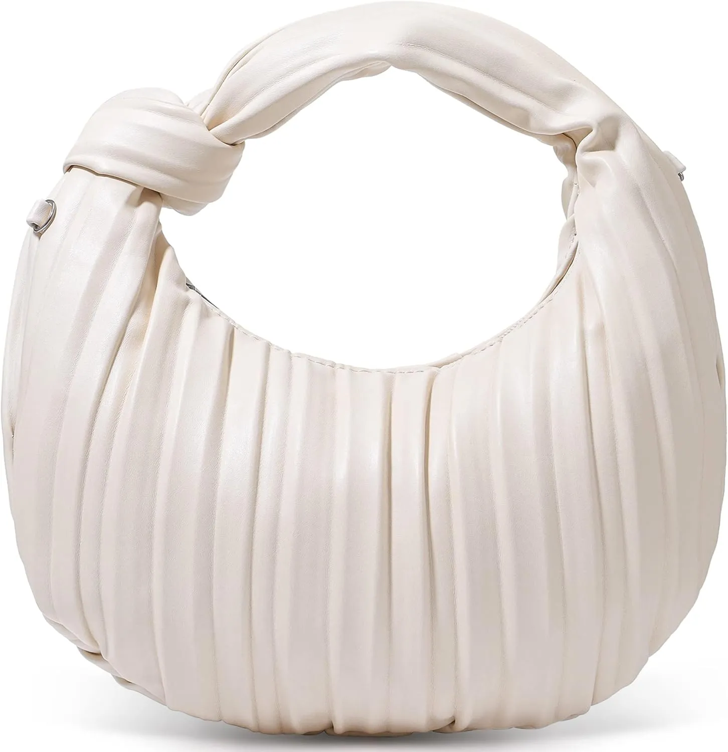 Small Knotted Handbags for Women Soft PU Leather Crossbody Dumpling Bags Cloud Clutch Purses Ruched Pouch Bag