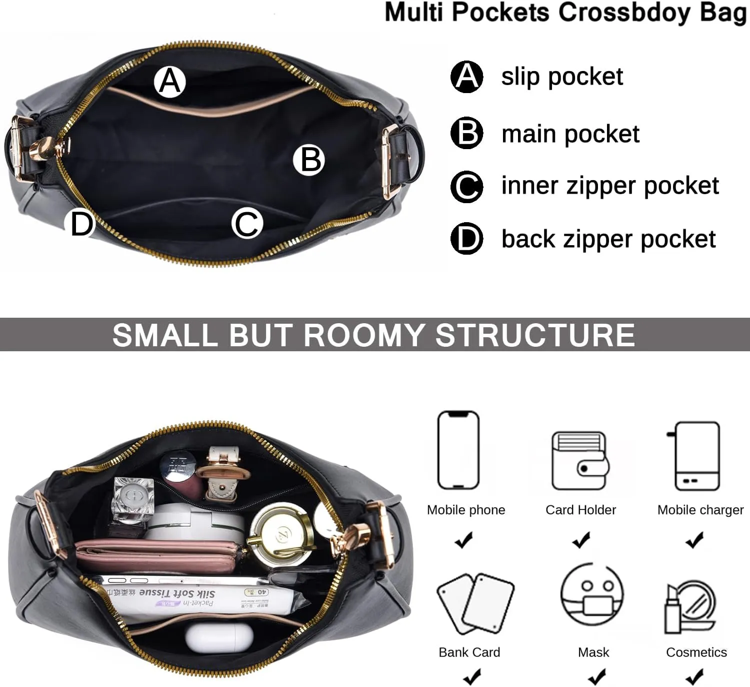 Small Tote Shoulder Bags Purses for Women Retro Classic Crossbody Bags Cute Clutch Purse and Handbag