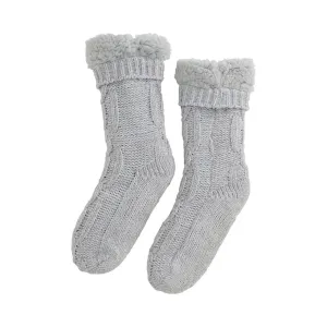 Socks - Chenille Lounge Sherpa - Grey
