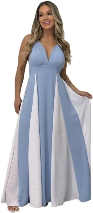 Spaghetti Straps Prom Dresses Sleeveless Patchwork Pleated Long Evening Dress