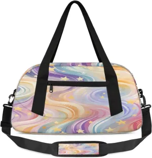 Sport Duffel Bag Abstract Star Stripe Kids Gym Bag Weekender Overnight Bags for Boys Girls Teens Carry On Workout Travel Bag