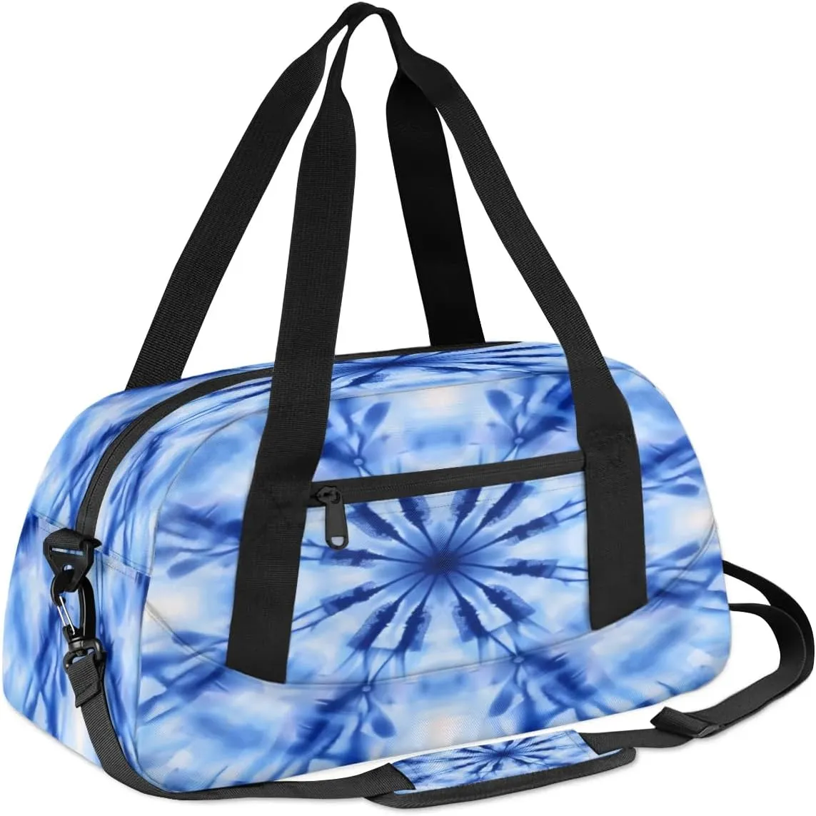 Sport Duffel Bag Blue Tie Dye Theme Kids Gym Bag Weekender Overnight Bags for Boys Girls Teens Carry On Workout Travel Bag
