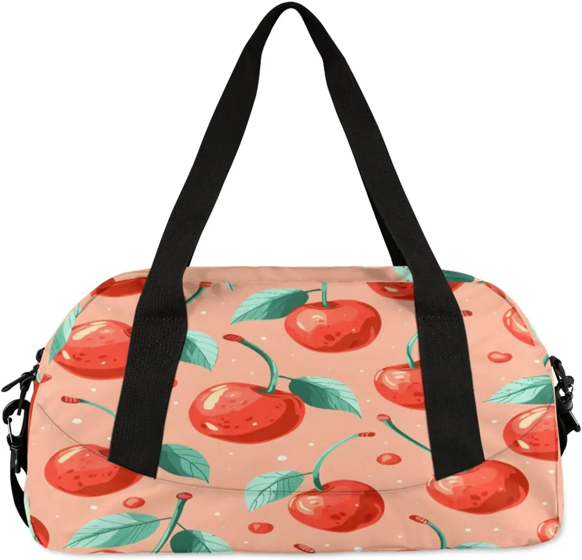 Sport Duffel Bag Cherries Print Kids Gym Bag Weekender Overnight Bags for Boys Girls Teens Carry On Workout Travel Bag
