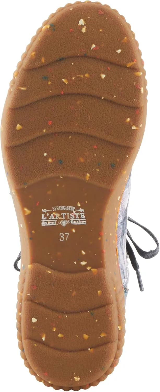 Spring Step L'Artiste Maylah Women's Floral Bootie - Patchwork Design, Rainbow Stitching, Comfortable & Stylish
