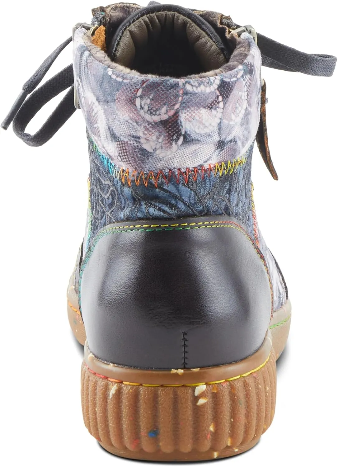 Spring Step L'Artiste Maylah Women's Floral Bootie - Patchwork Design, Rainbow Stitching, Comfortable & Stylish