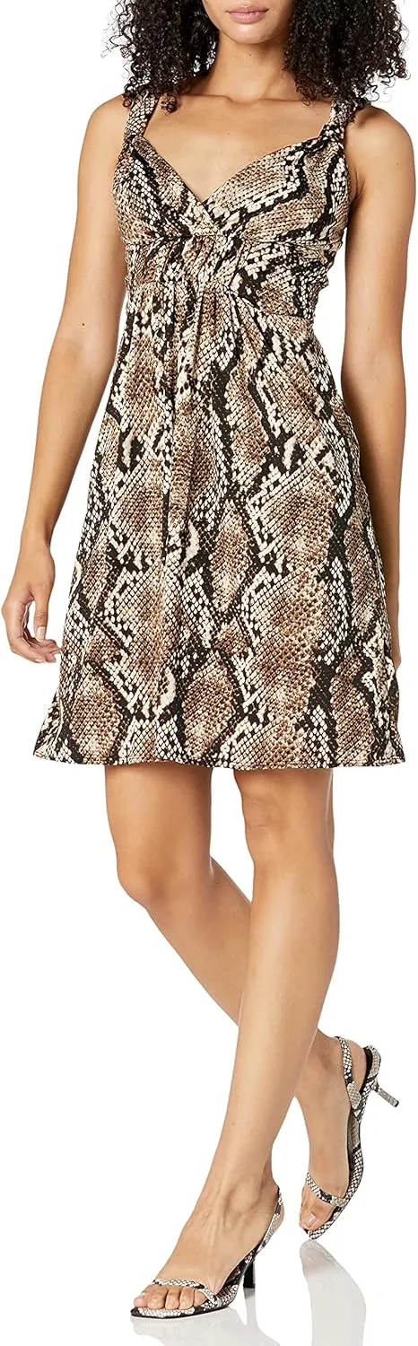 Star Vixen Women's Sleeveless Knot-Front Surplice Dress