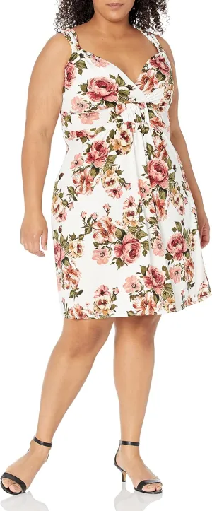 Star Vixen Women's Sleeveless Knot-Front Surplice Dress
