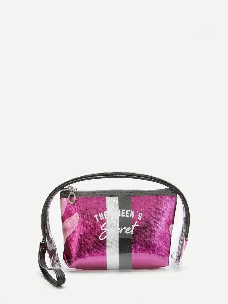 Striped Makeup Bag 2pcs
