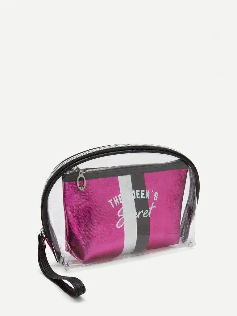 Striped Makeup Bag 2pcs