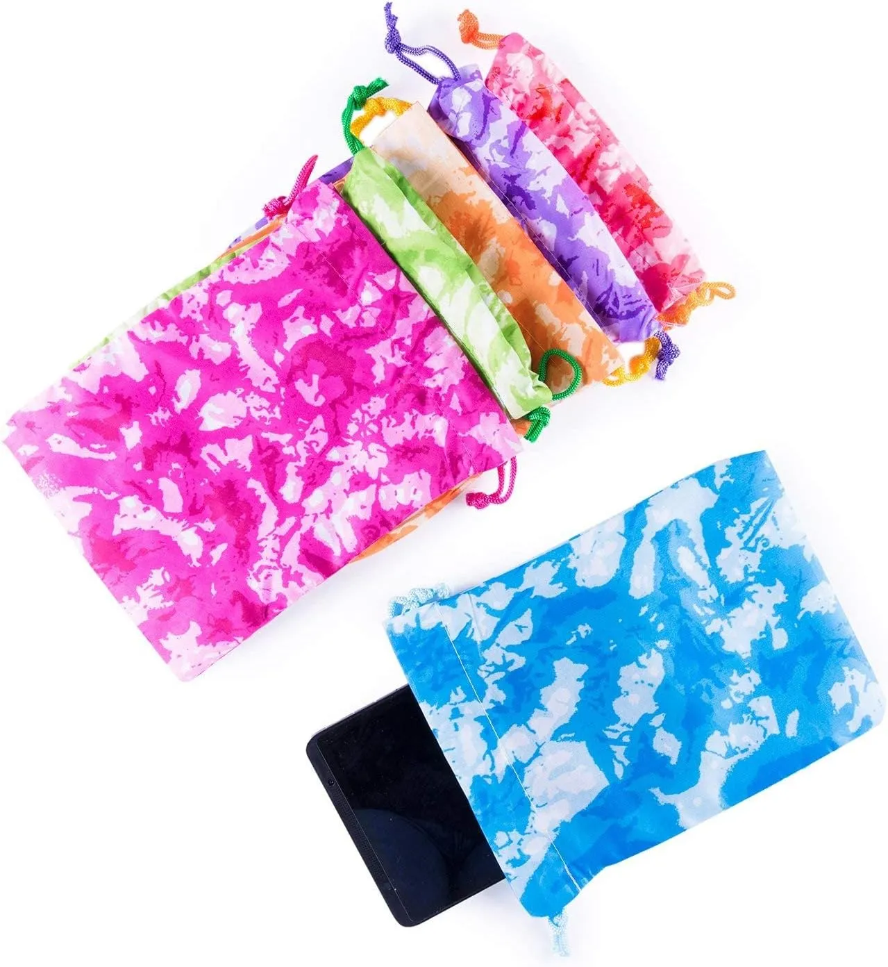 Super Z Outlet Tie-Dye Camouflage Drawstring Bags Party Favors, Arts & Crafts Activity 7"x10" (24)