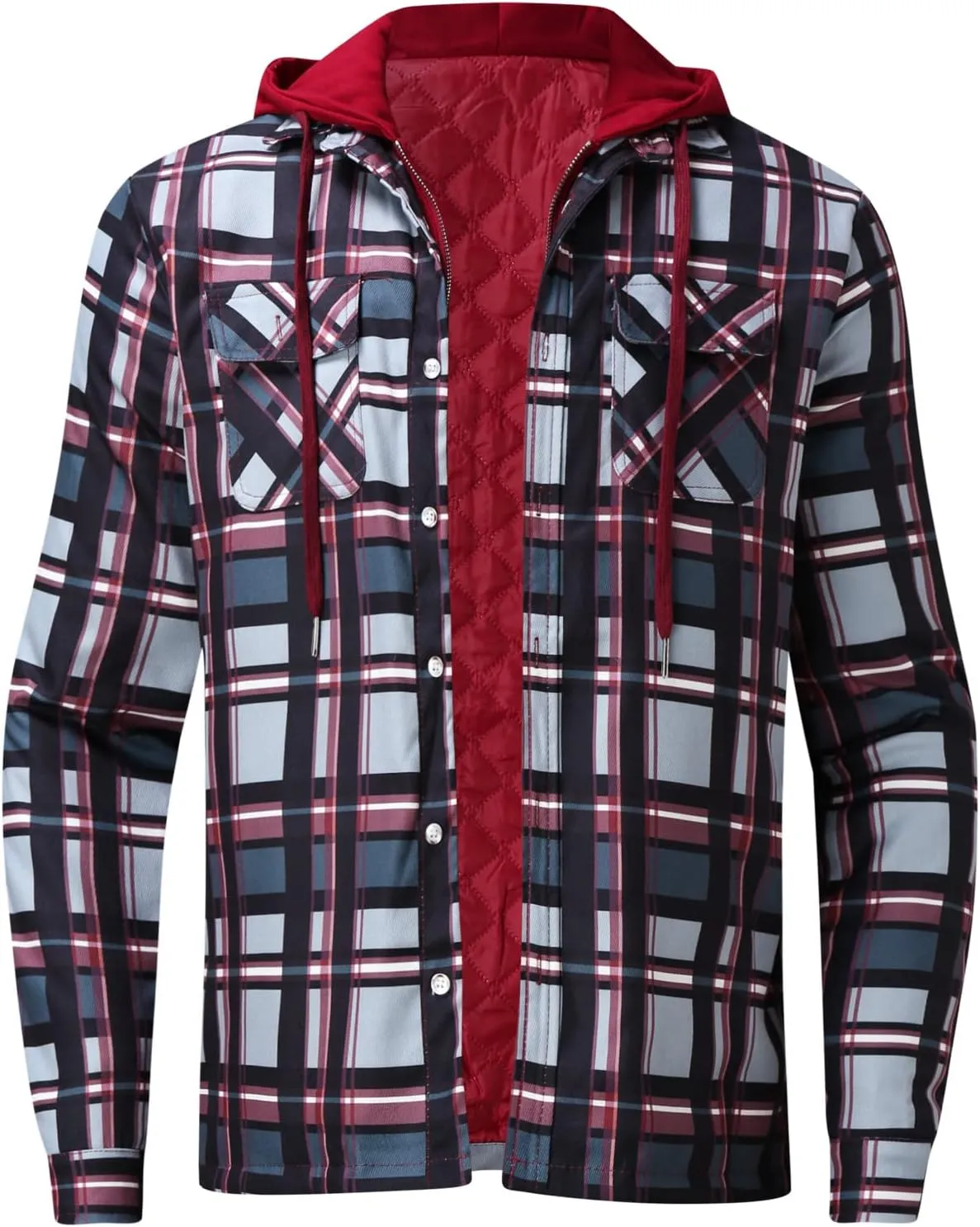 Sweatshirts for Men,Men's Button Down Regular Fit Long Sleeve Plaid Flannel Casual Shirts Men's Cotton Flannel Shirt Top