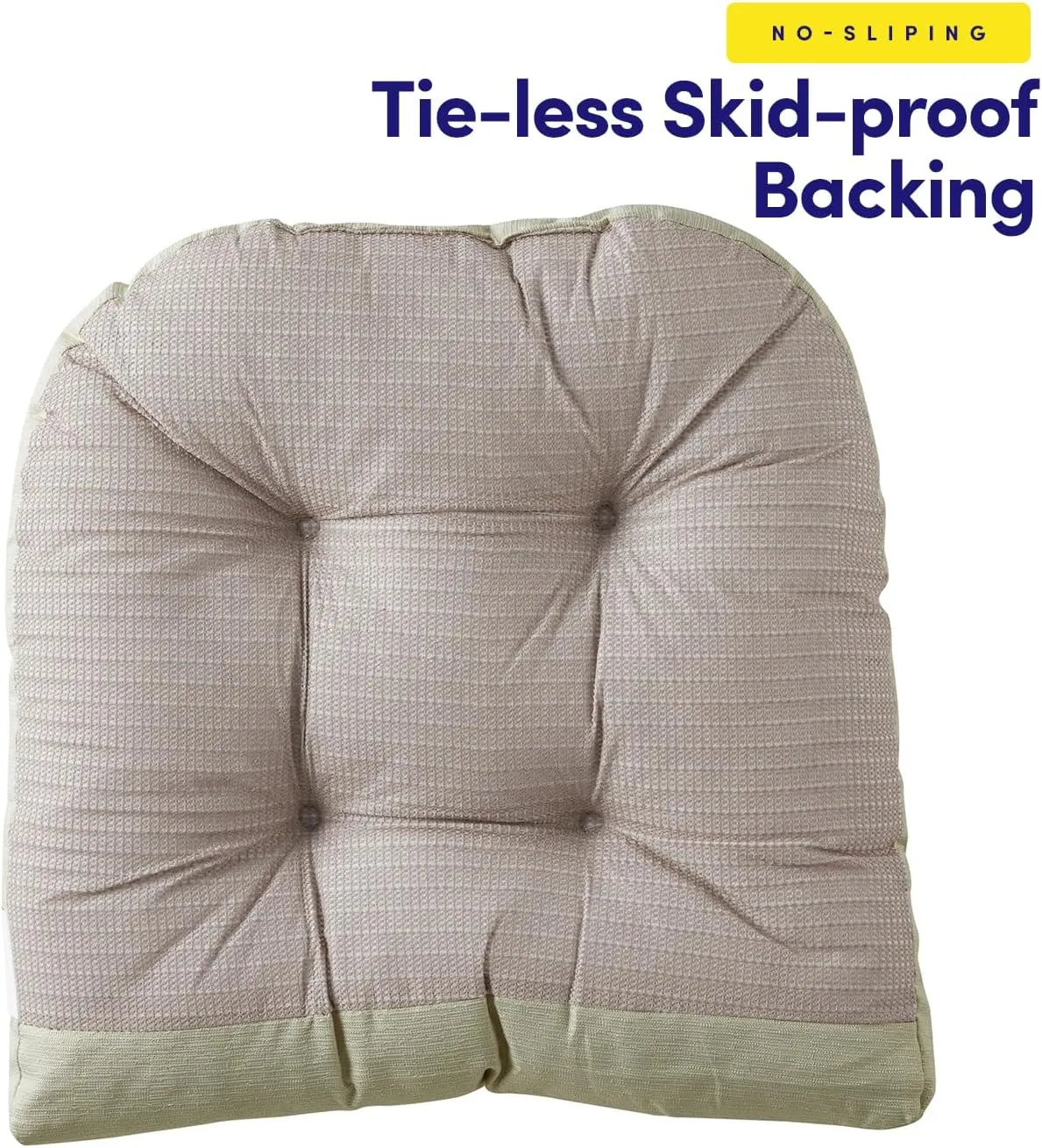 Sweet Home Collection Rocking Chair Cushion Premium Tufted Pads Non Skid Slip Backed Set of Upper and Lower with Ties, 1 Count (Pack of 1), Sage