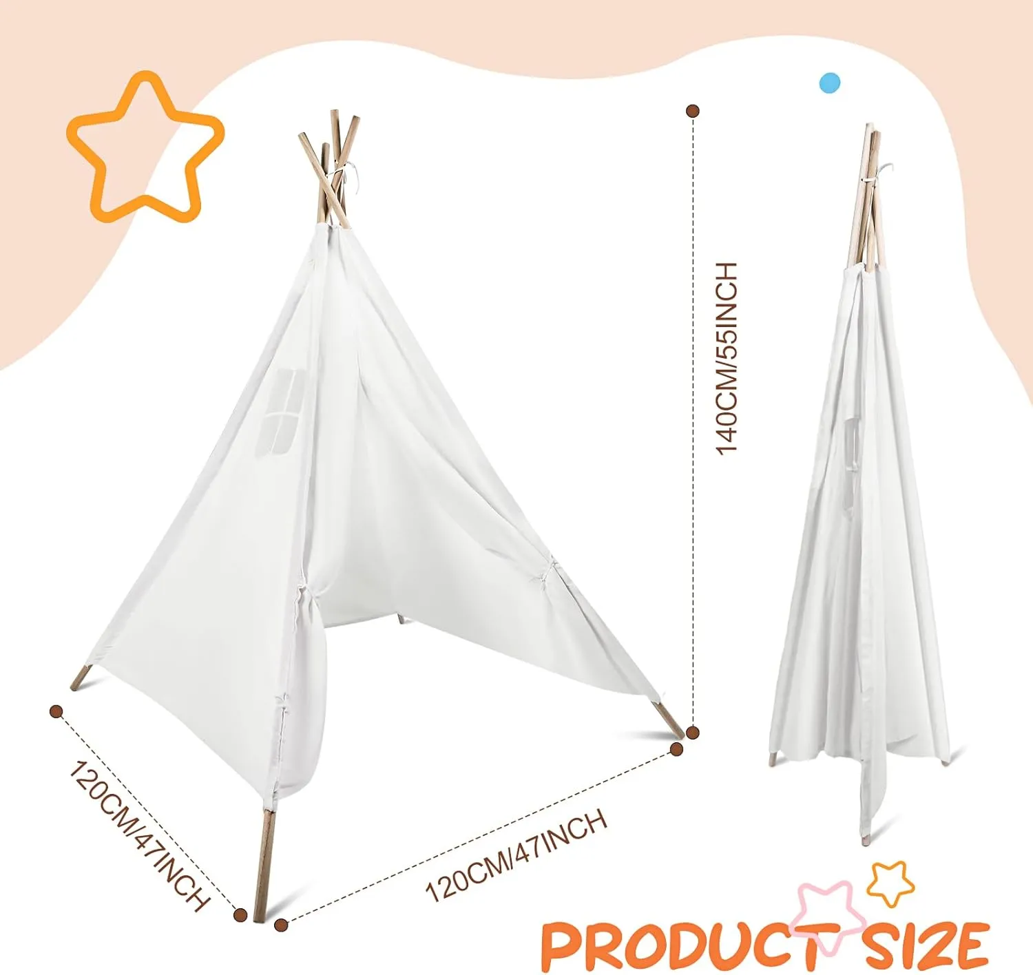 Syhood 2 Pack Inflatable Bed Teepee Tent Sets Include Portable Flocked Airbed Mattress Foldable Play Tents and White Flat Sheets for Indoor Outdoor Games Camping Birthday Gifts