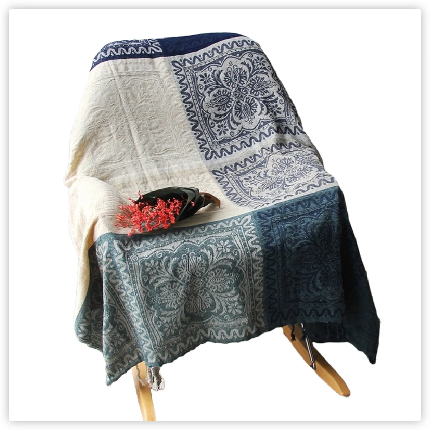 Textile City Ins Retro Sofa Decor Towel Mediterranean Nepal Plaid Patchwork Throw Blanket Heavy Sofa Cover Bedspread