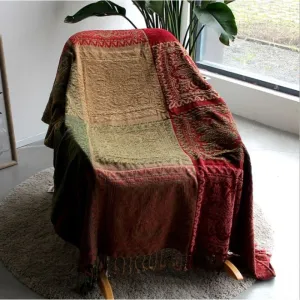 Textile City Ins Retro Sofa Decor Towel Mediterranean Nepal Plaid Patchwork Throw Blanket Heavy Sofa Cover Bedspread
