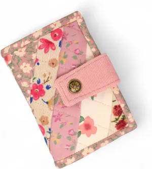 THE ARTISAN'S WHISPER Handmade Fabric Wallet, Small Womens Wallet, Compact Bifold Wallet, Floral Two Pocket Wallet, Credit Card Holder, Womens Purse, Hand Sewing Wallet, Gifts For Her (Mulberry)