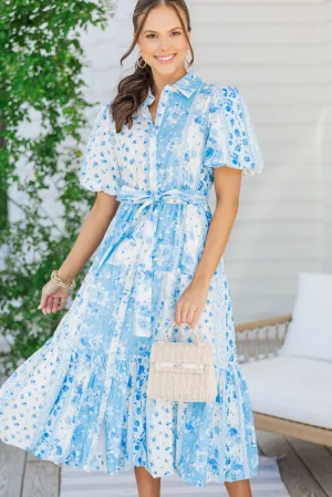 The Process Blue Floral Midi Dress
