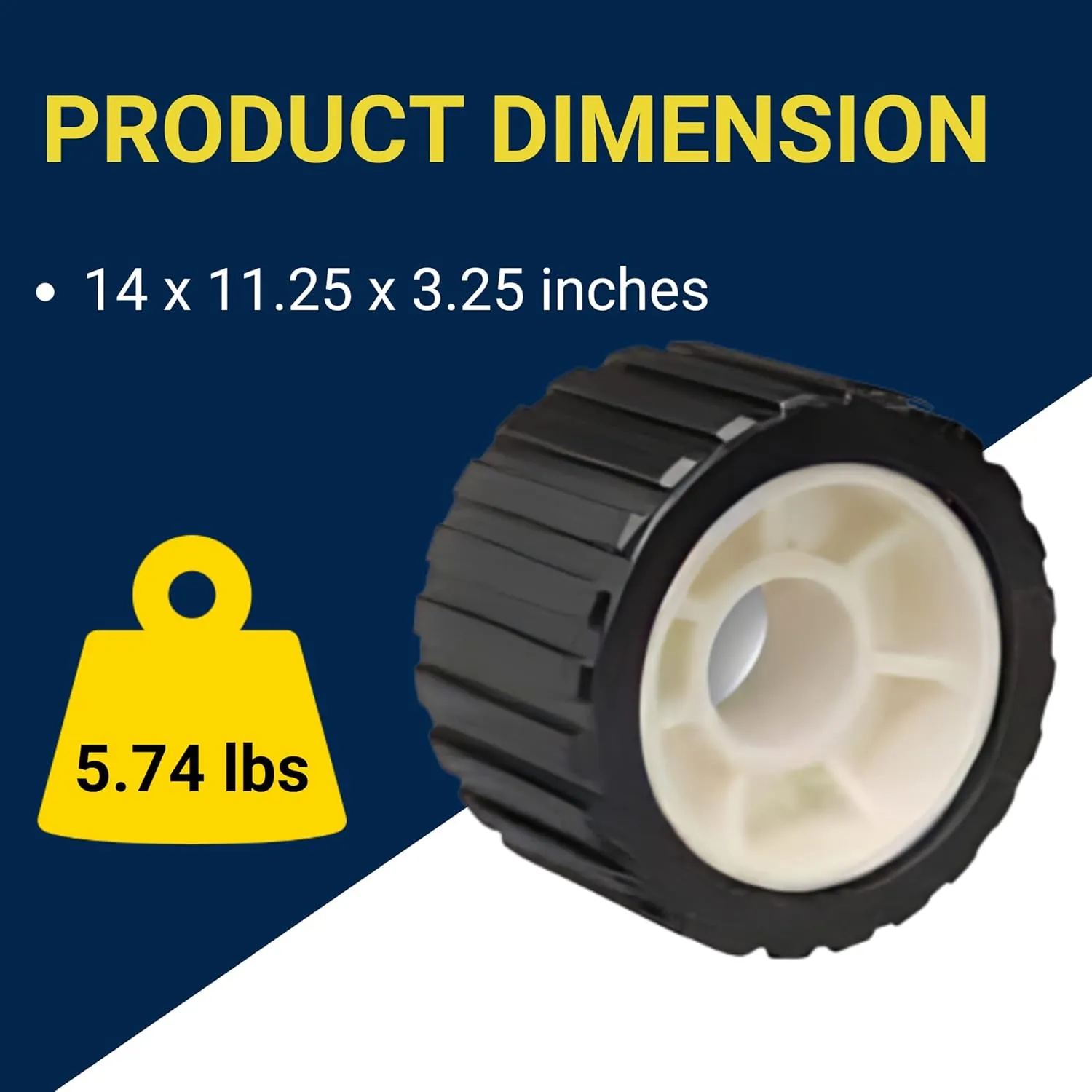 Tie Down 86419 Hull Sav'r Black 5" PVC Ribbed Wobble Roller Kit