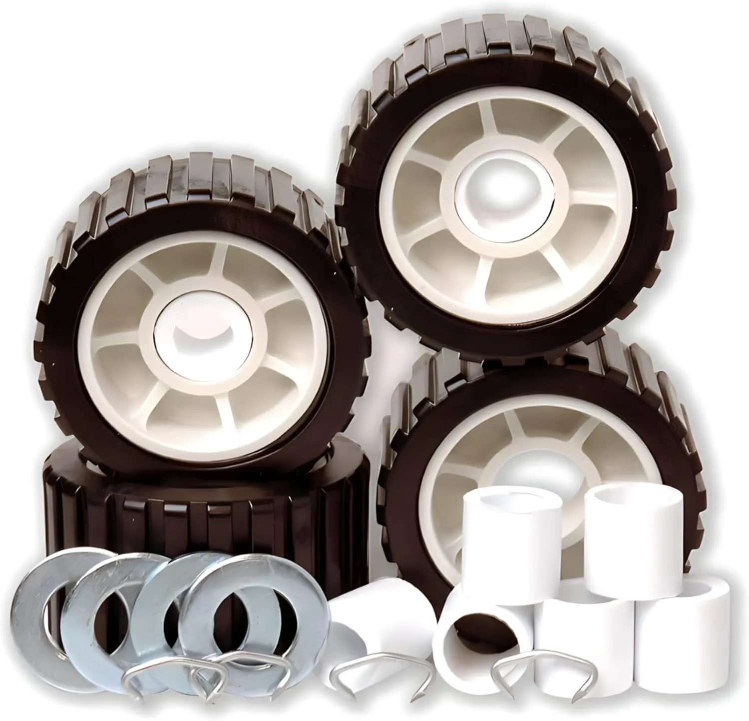 Tie Down 86419 Hull Sav'r Black 5" PVC Ribbed Wobble Roller Kit