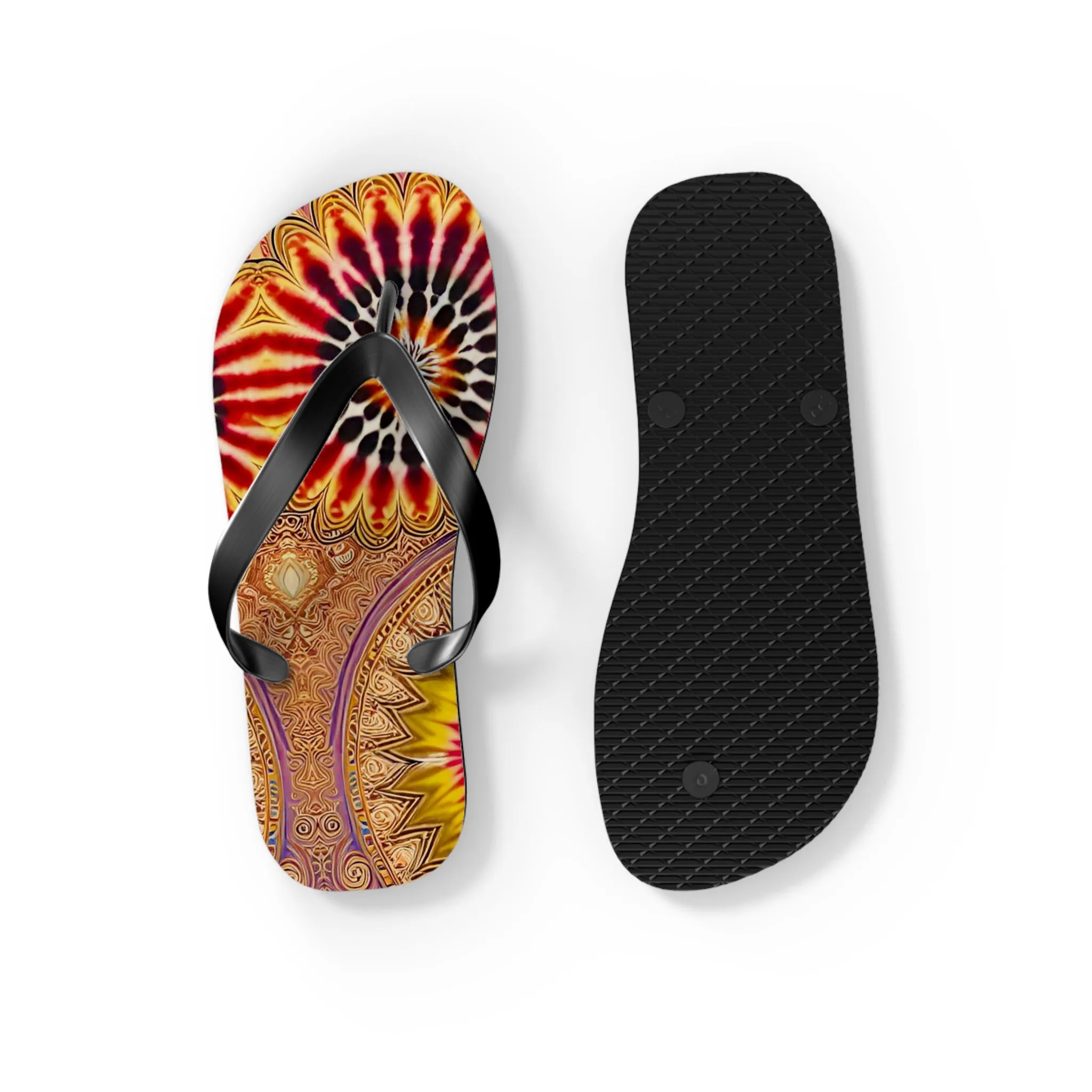 Tie Dye Art Flip Flops