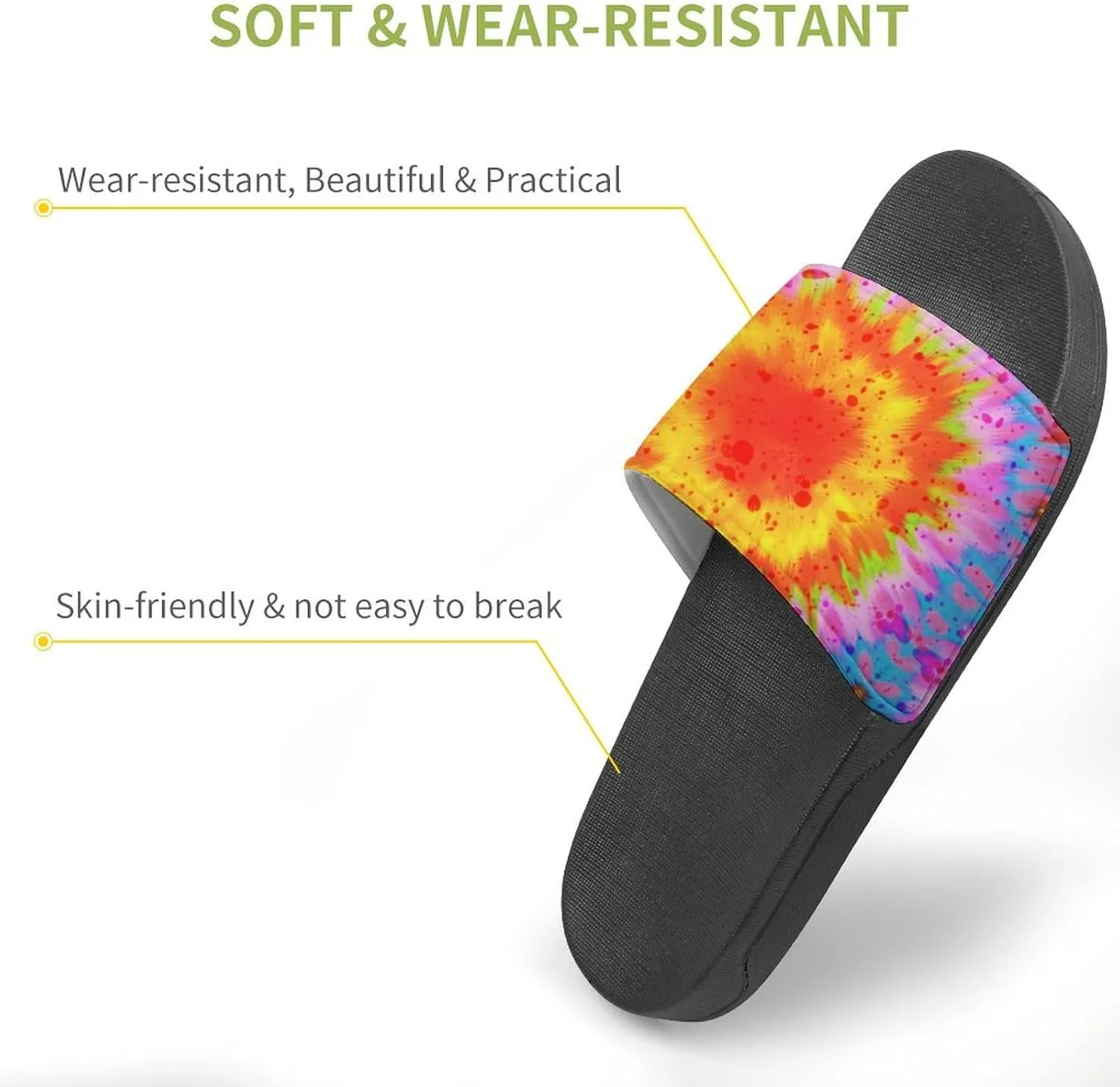 Tie Dye PVC Home Slippers Men Womans Non Slip Bath Open Toe Shoes Lightweight Outdoor Sandals Summer Beach Slides