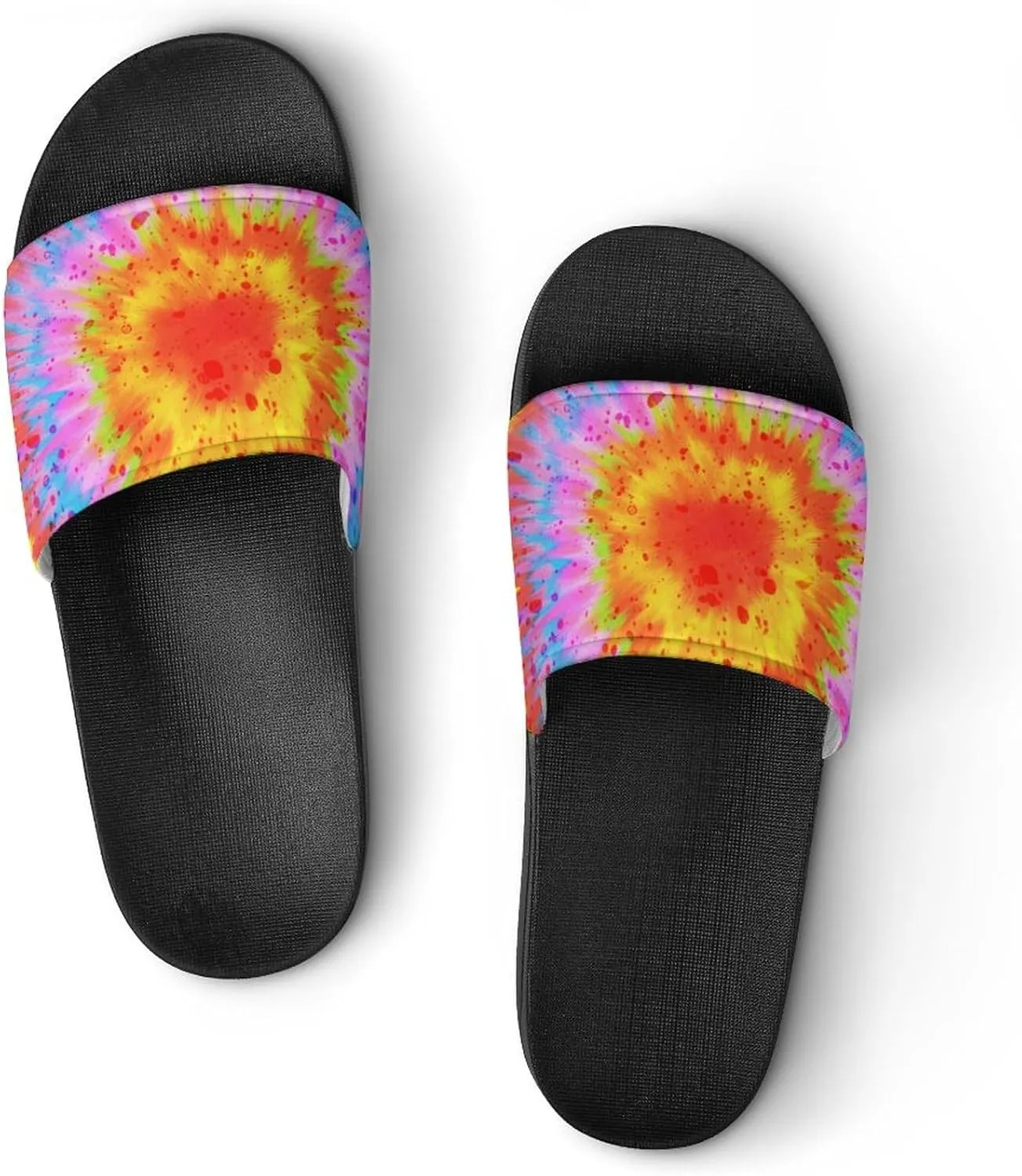 Tie Dye PVC Home Slippers Men Womans Non Slip Bath Open Toe Shoes Lightweight Outdoor Sandals Summer Beach Slides