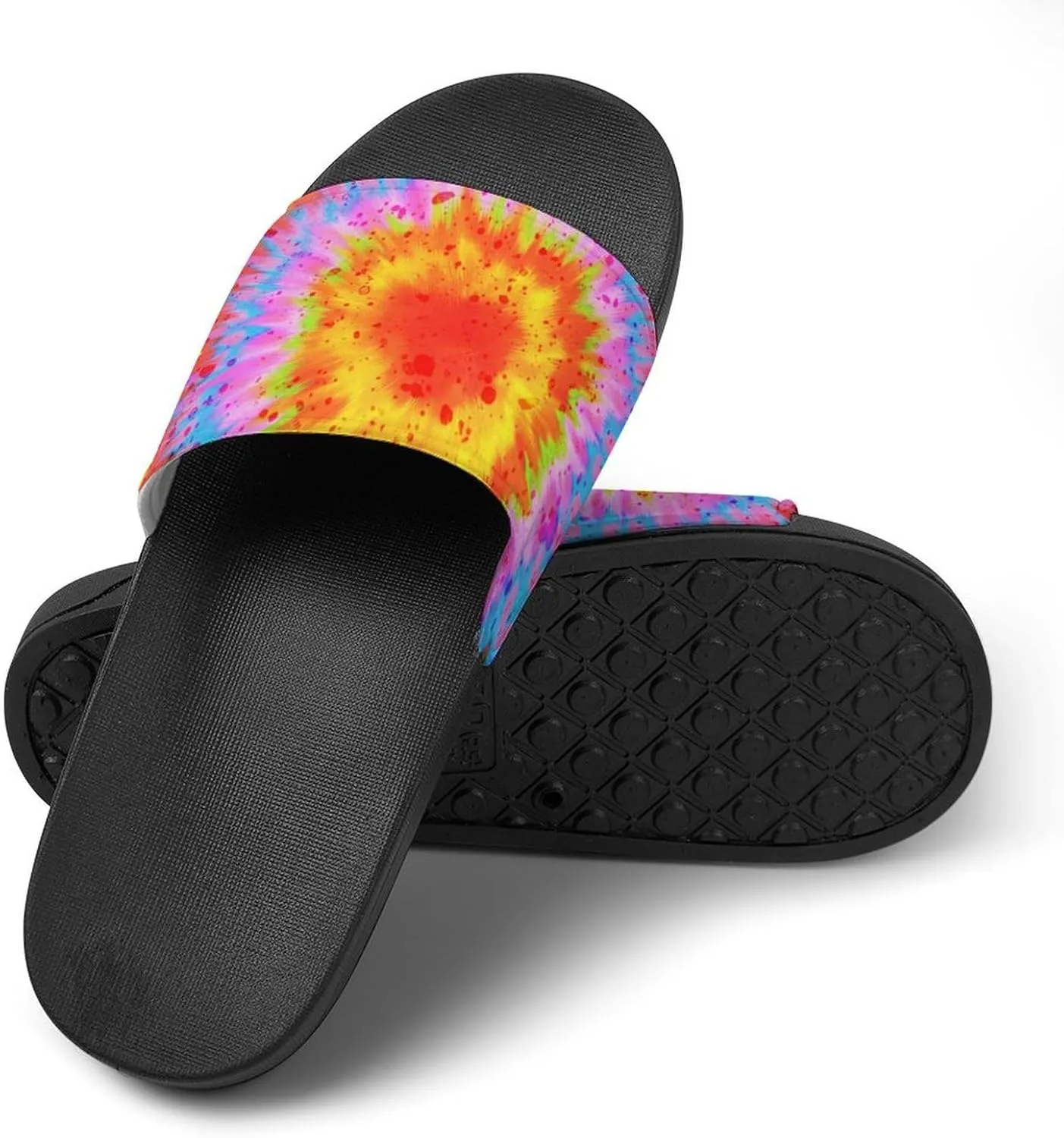 Tie Dye PVC Home Slippers Men Womans Non Slip Bath Open Toe Shoes Lightweight Outdoor Sandals Summer Beach Slides
