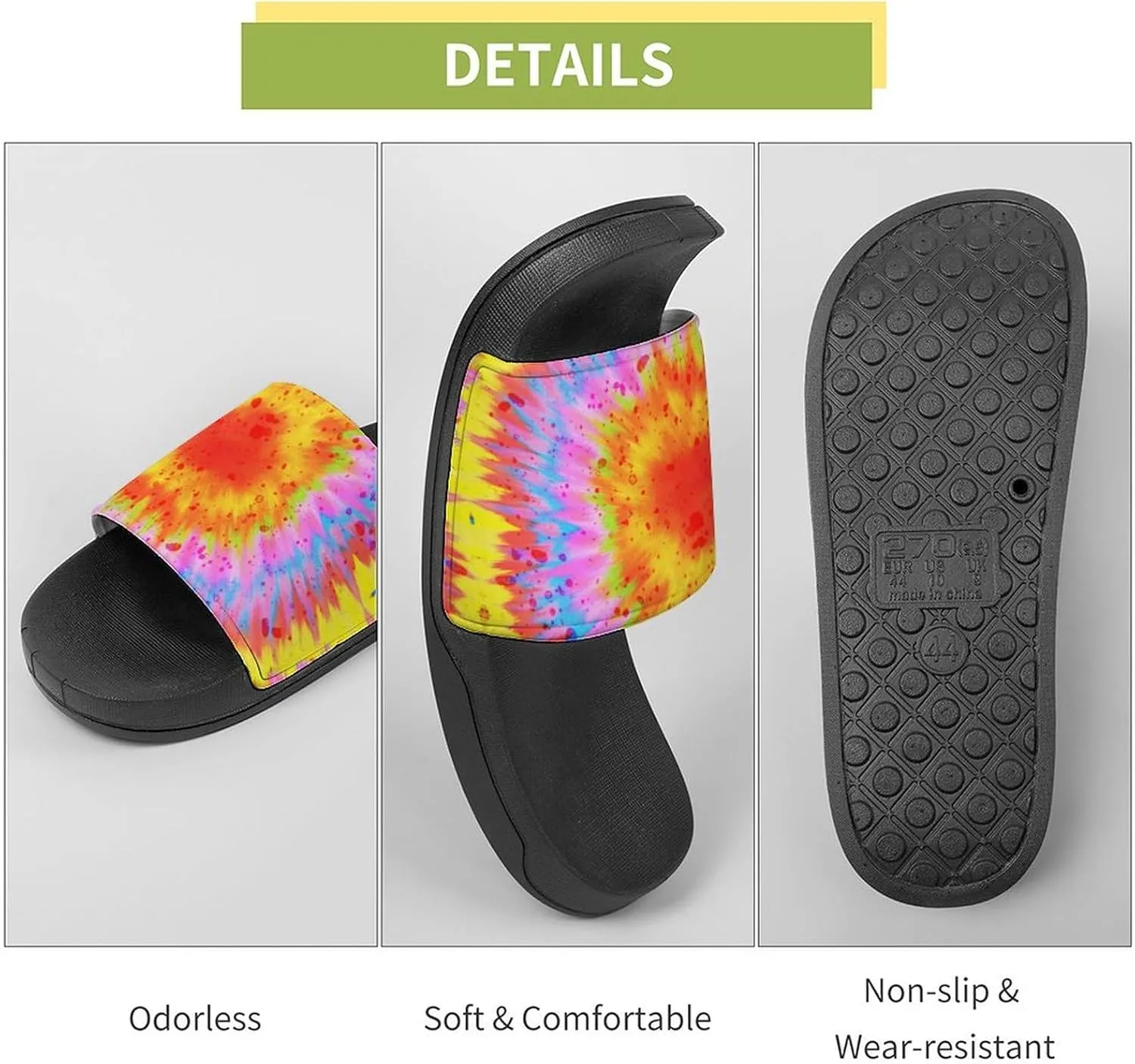 Tie Dye PVC Home Slippers Men Womans Non Slip Bath Open Toe Shoes Lightweight Outdoor Sandals Summer Beach Slides