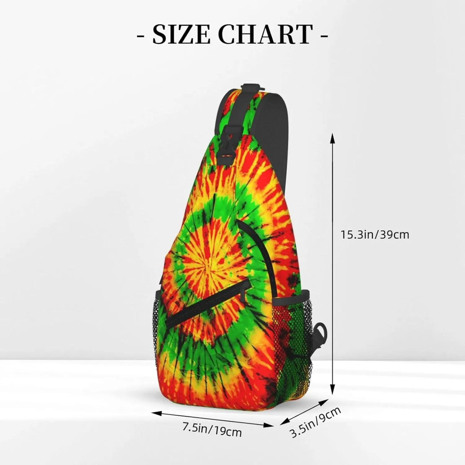 Tie Dye Swirl Rainbow Chest Bags Crossbody Sling Bag Shoulder Bag Travel Hiking Daypack For Men Women