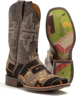 Tin Haul Women's Furrlicious Western Boot Broad Square Toe - 14-021-0007-1446 BR 9 M US Brown